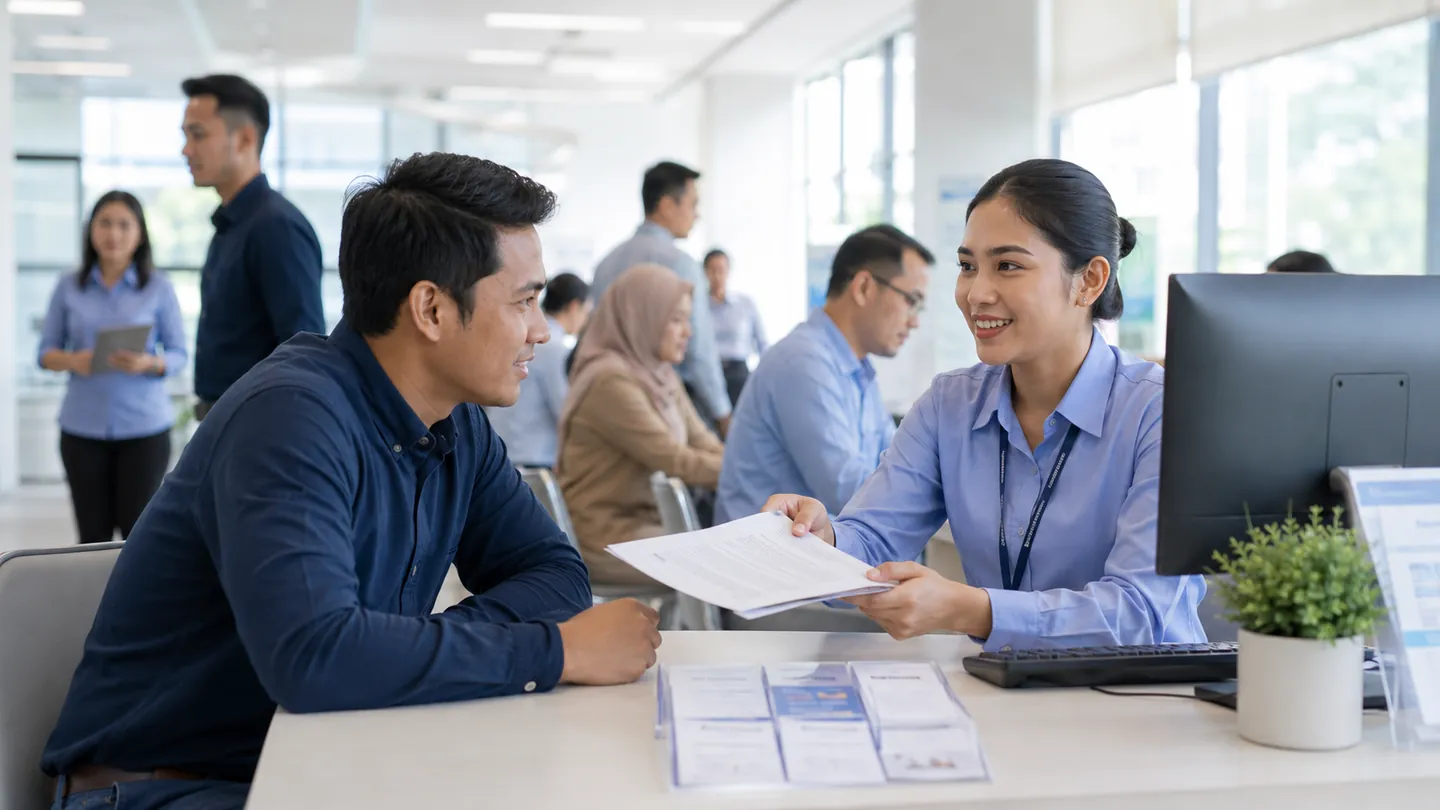 Warga menerima dokumen informasi publik dari petugas layanan PPID